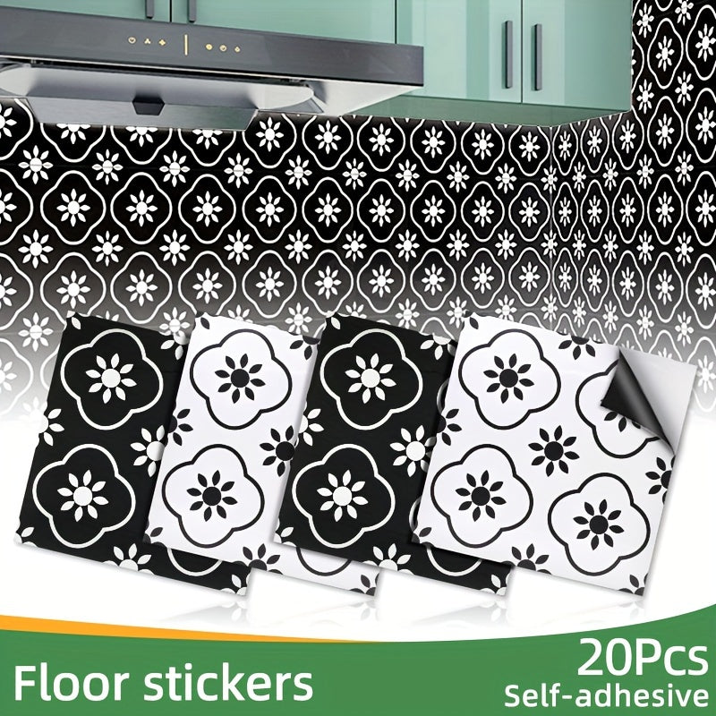 20pcs PVC Marble Floor Stickers Waterproo...