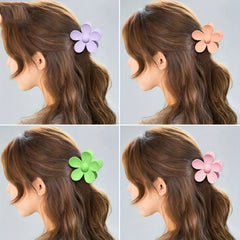Flower Frosted Candy Hair Claw Clip Strong Hold Grip Hair Jaw Clip