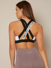 High Impact Yoga Sports Bra with Crisscross Back