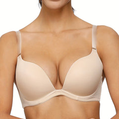 Solid Plunge Bra Women's T Shirt Lingerie