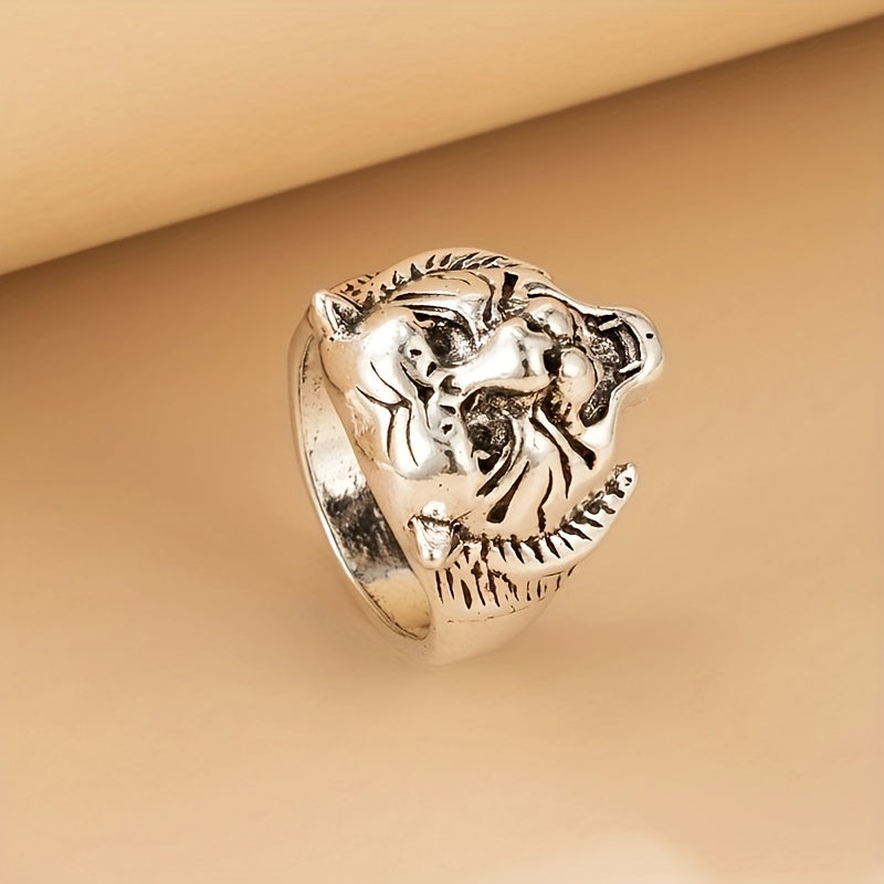 Lion Head Band Ring Hip Hop Style Jewelry