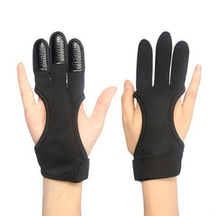 1pc Archery Gloves Shooting Leather Three Finger Protector  Gear