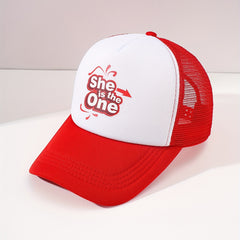 She Is The One Graphic Mesh Baseball Cap