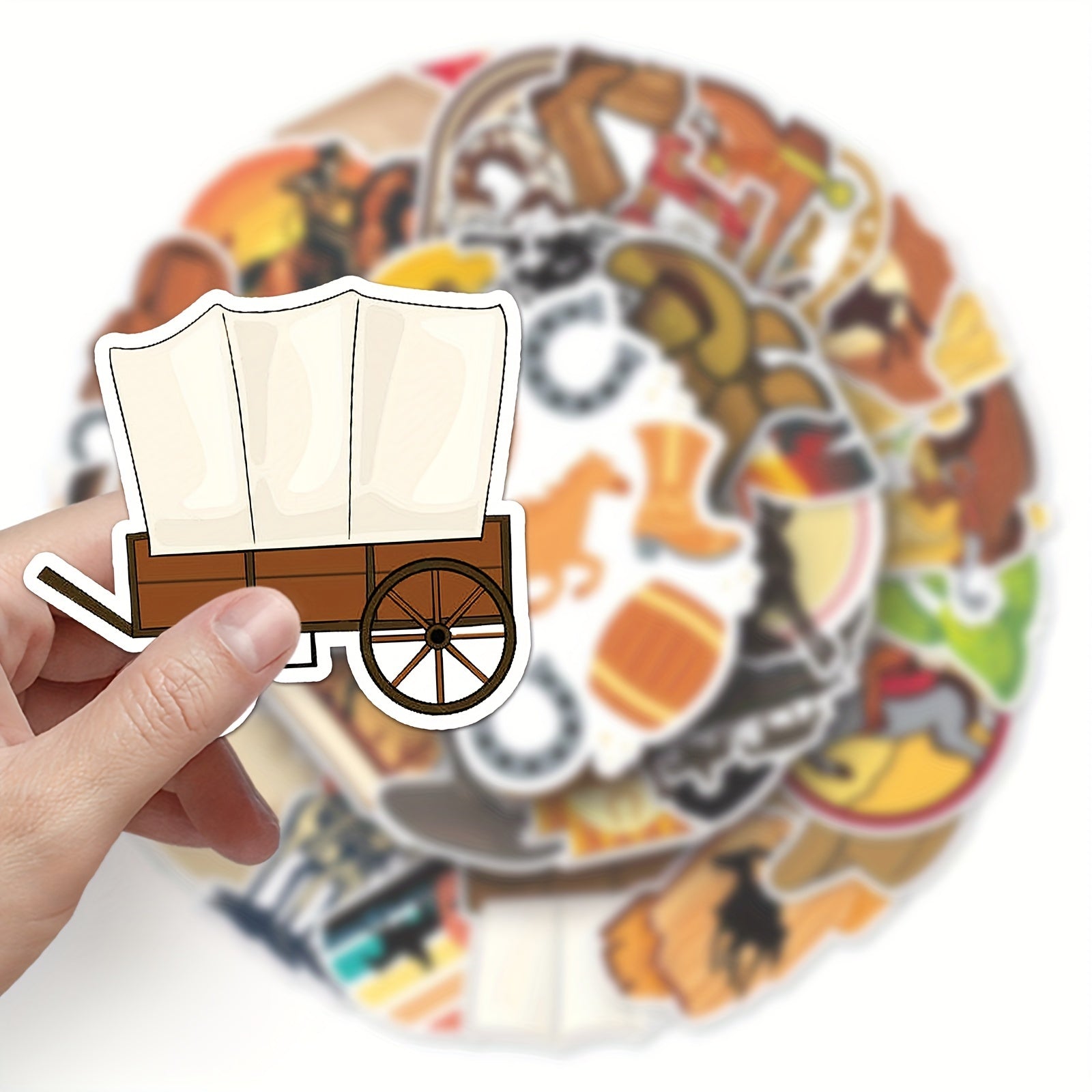 50pcs Western Cowboy Series Doodle Stickers for Phone Laptop Helmet Skateboard