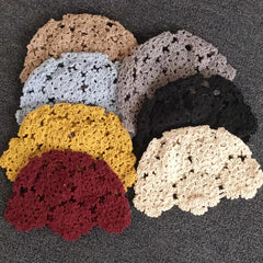 Crochet Beanie Flower Hollow Out Knitted Cloche Skull Cap