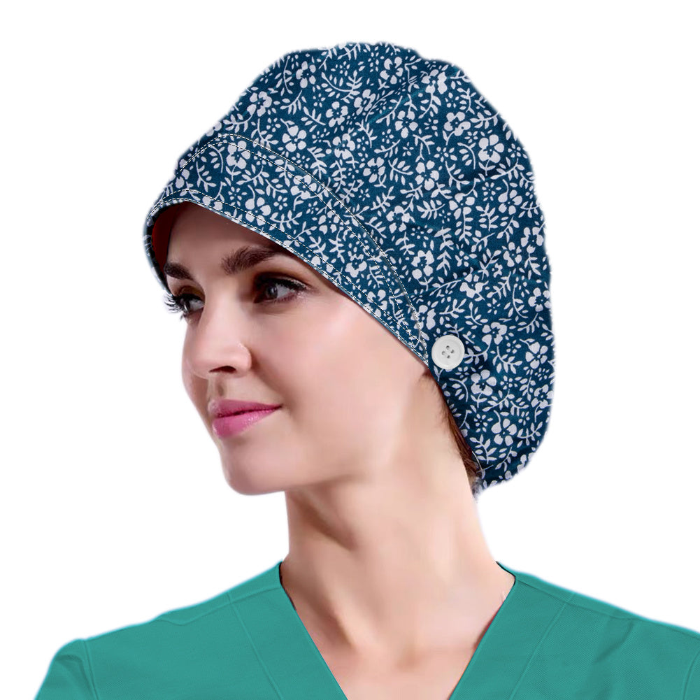 Adjustable Washable Working Cap Button Unisex Cotton Hats Print