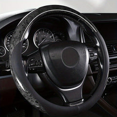 Wood Grain Steering Wheel Cover for 37-38 cm, Non-slip Protector