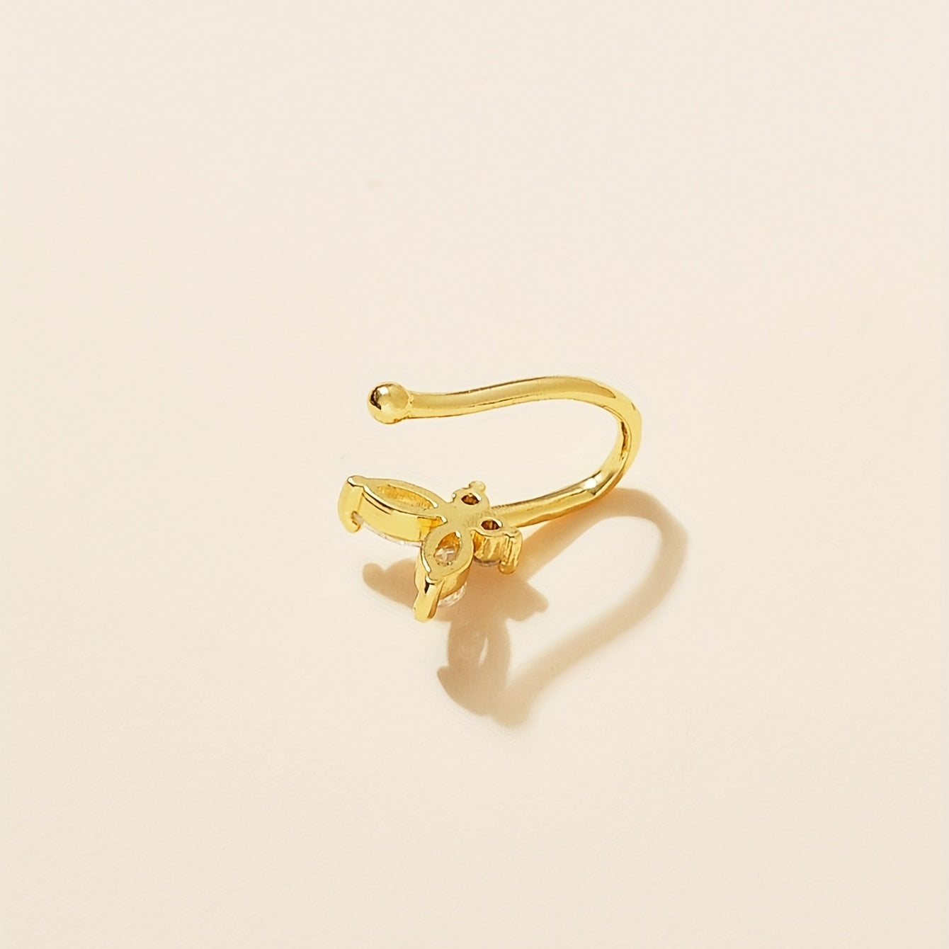Butterfly Copper Nose Clip Zircon Non-Piercing Nose Jewelry