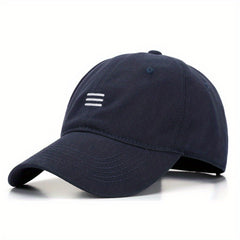 Three Stripe Embroidery Baseball Cap Solid Cotton Sun Hat Casual Dad Hats