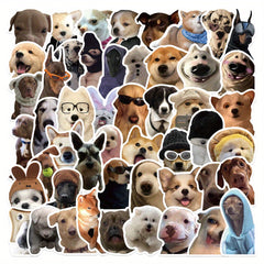 50pcs Funny Dog Expression Waterproof Stickers for Phone Laptop Water Cup Fridge