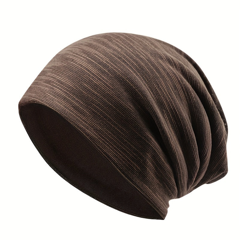Solid Slouchy Beanie Hat Unisex Skull Cap Elastic Chemo Hat