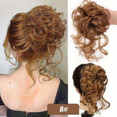 Women's Curly Hair Bun Chignon for Wedding Daily Use