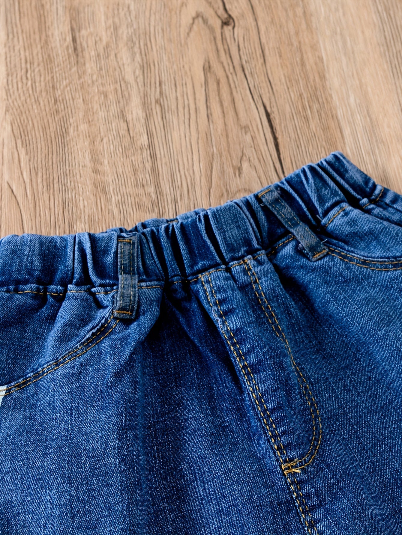 Boys Striped Lined Denim Trousers
