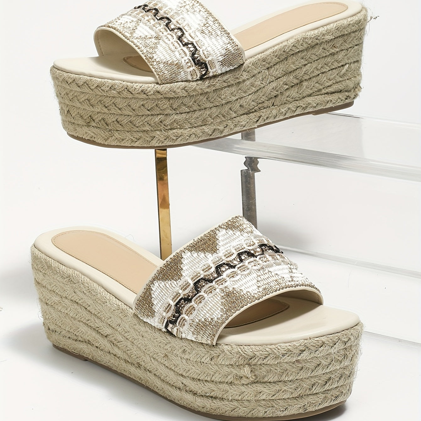 Women's Platform Espadrille Sandals Open Toe Wedge Heels