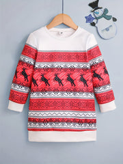 Girls' Christmas Fleece Longline Sweatshirt for Autumn & Winter