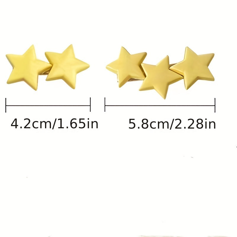 Yellow Star Hair Clip - Duck Billed Clip for Women Girls Baby