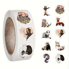 500pcs Ferrets Stickers Roll Vinyl Stickers