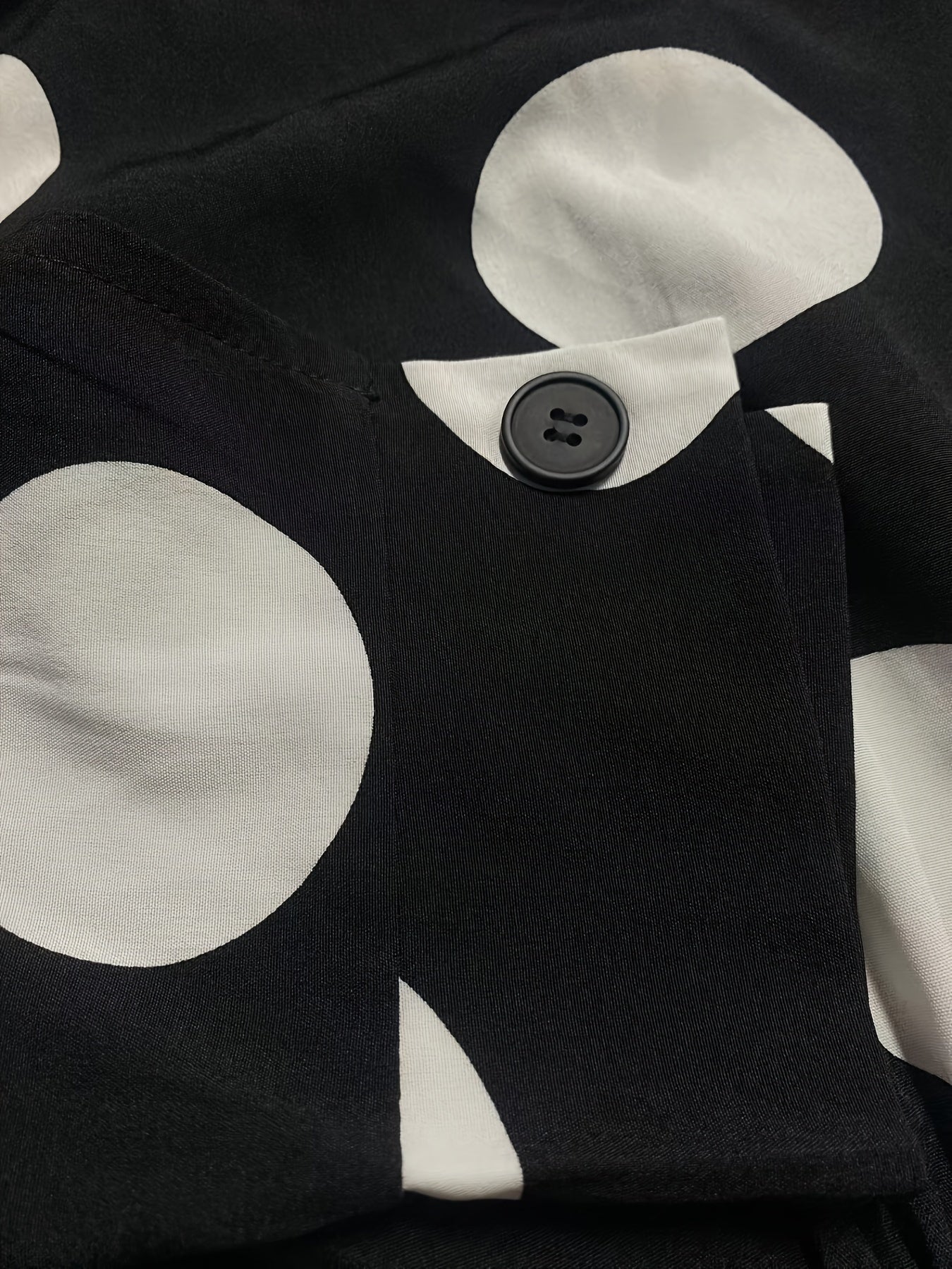  Dot Print Long Sleeve Maxi Dress