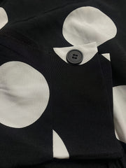  Dot Print Long Sleeve Maxi Dress