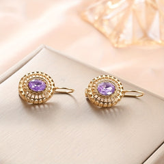 1pair Oval Pattern Earrings Daily Accessories Holiday