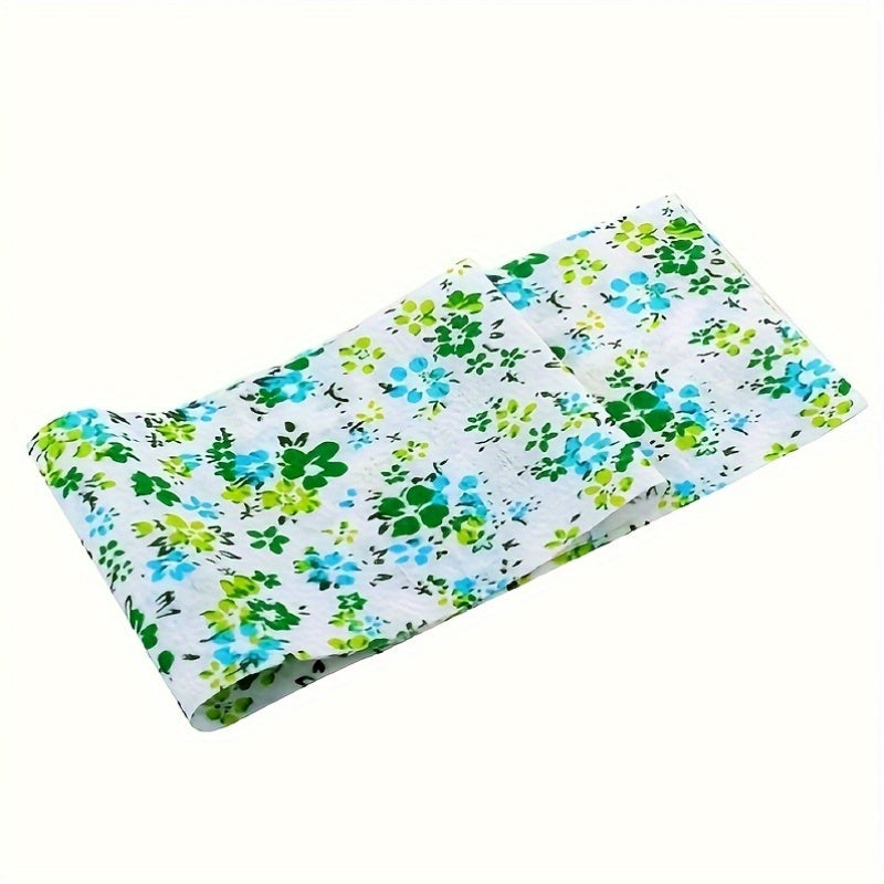 40pc Green Quilting Fabric Strips - Floral & Polka Dot Patterns - DIY