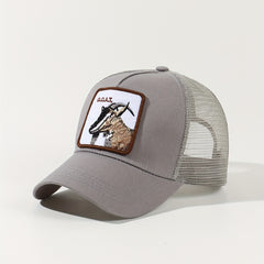 Goat Embroidery Patch Trucker Hat Mesh Breathable Unisex Golf Baseball Cap