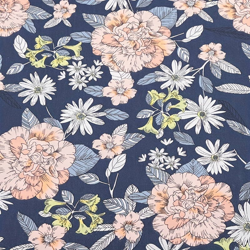 8pcs Dark Flower Printed Fabric Patchwork Doll Needlework DIY Sewing Material