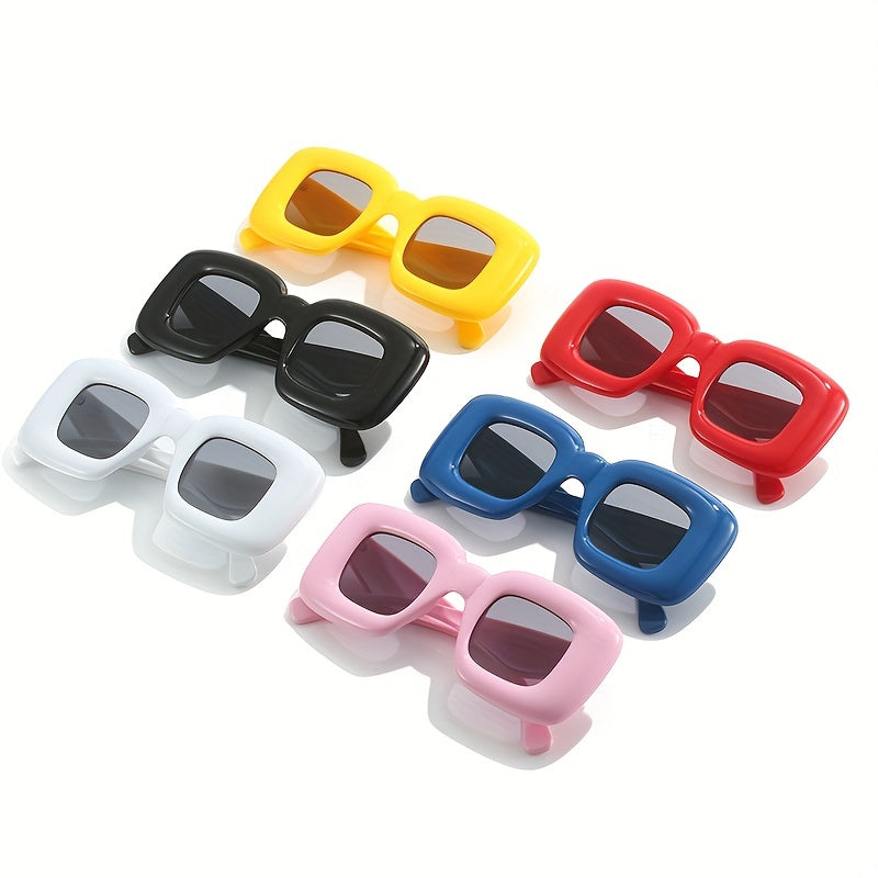Square Frame Sunglasses Y2K Block Photo Prop Glasses