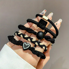 Heart Shaped Hair Rope Headband Retro Ponytail Holder Hair Tie Hair Beauty