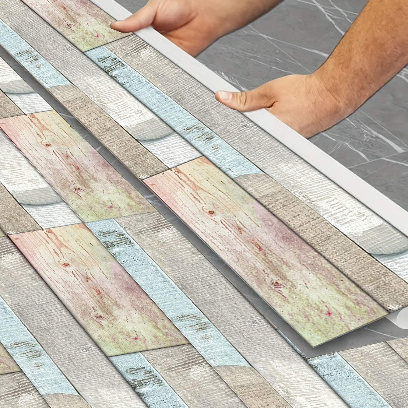Wood Grain Sticker 5.91x35.46 inches PVC Frosted Non-slip Modern Style