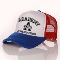Summer Multicolor Hat Funny ACADEMY AWESOMENESS Letter Print Men's Peaked Cap