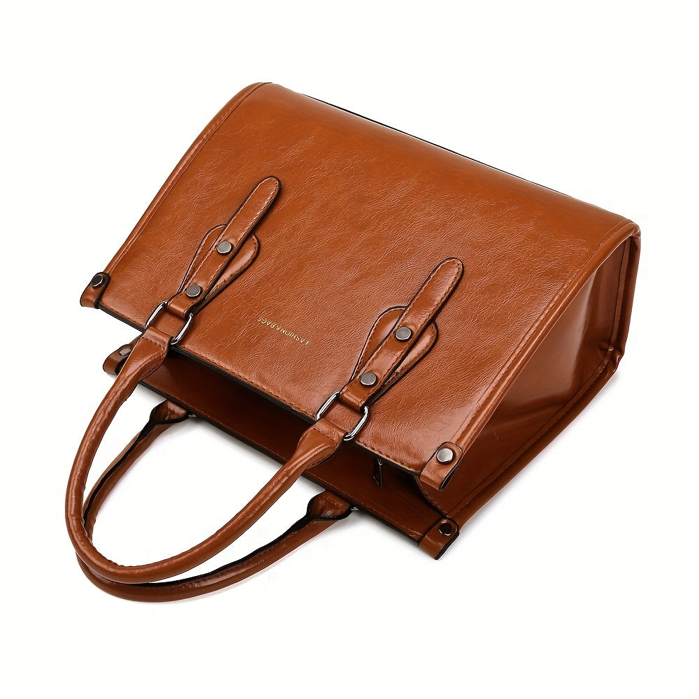 3PCS PU Leather Handbag Set Crossbody Bag & Clutch Purse With Zipper