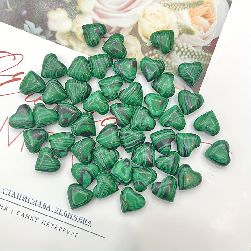 10pcs Heart Shape Natural Stone Ornament for Home Decor & Jewelry Making