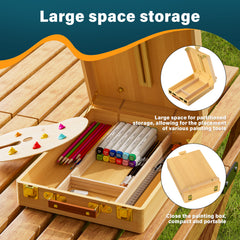 Adjustable Wooden Table Box Easel with Drawer Desktop Easel