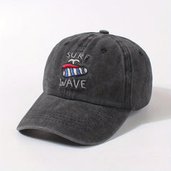 SURF WAVE Embroidery Baseball Cap Distressed Cotton Dad Hats