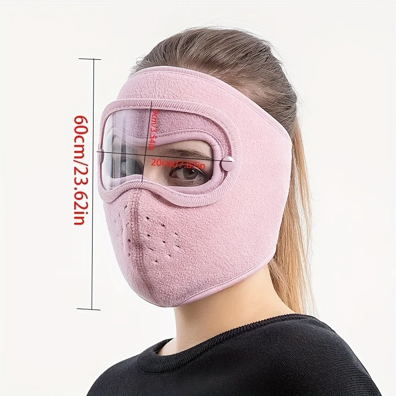 Warm Face Mask Polar Fleece Windproof Goggles Anti-fog Mas
