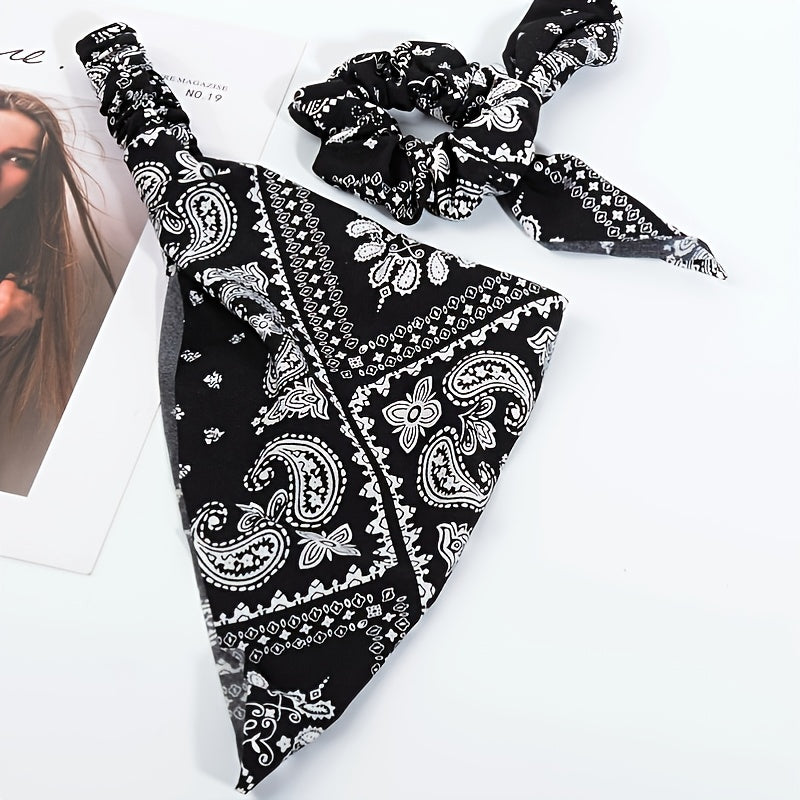 Paisley Head Scarf Bandana Head Wrap Pre-Tied Hair Cover