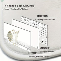 4pcs Stone Print Shower Curtain Set