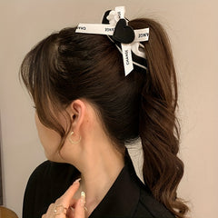 2Pcs Small Seamless Hair Scrunchies Set Heart Decor Ponytail Bands Gift