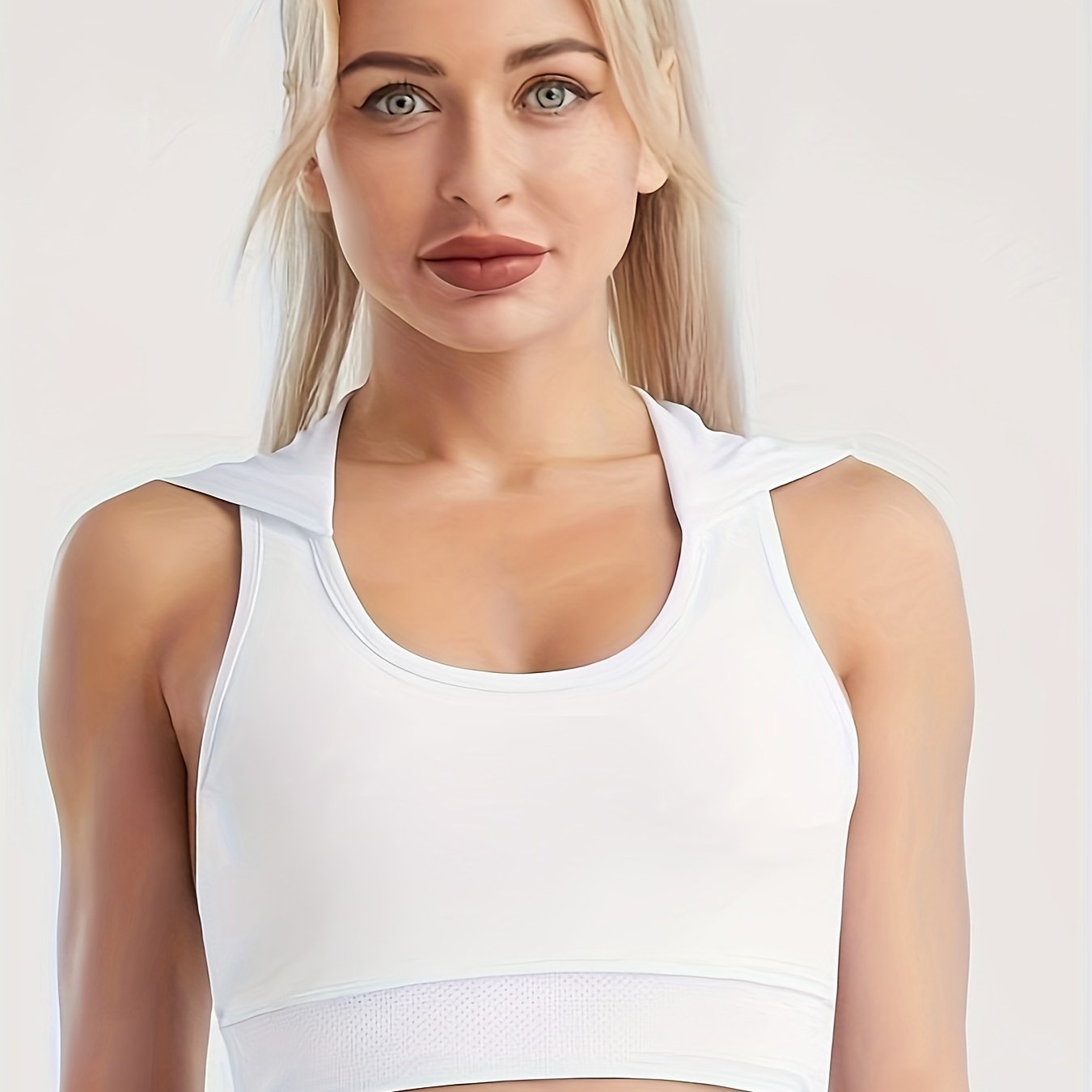 Wireless Sports Bra Hooded Running Tank Top