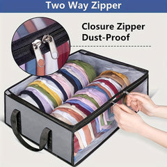 Portable Hats Storage Box With Window & Handles Large Capacity Bag