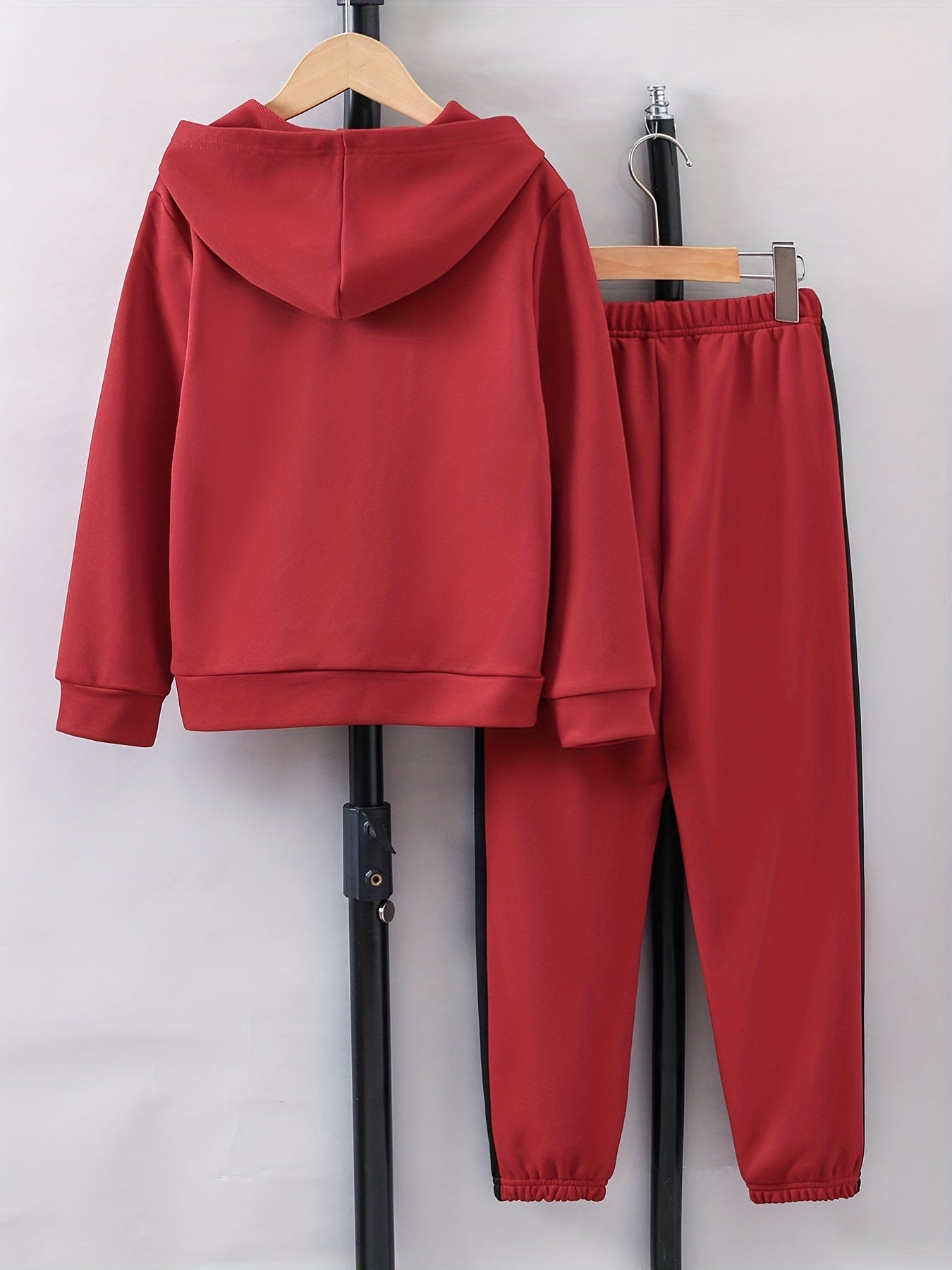 Boy's Clash Hoodie & Sweatpants Set Long Sleeve Top for Spring Fall