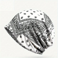 Paisley Print Lightweight Beanie Elastic Skull Hat Women Turban Cap