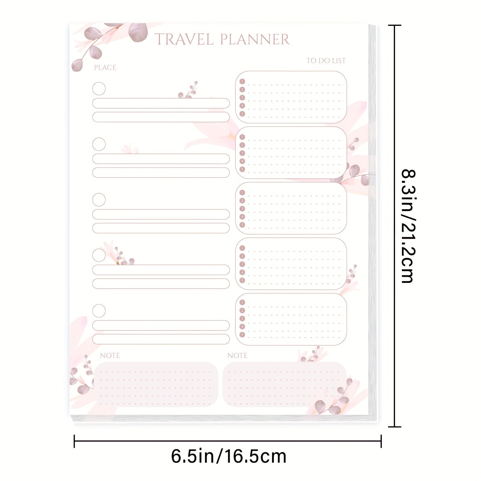 BUBU Travel Planner To Do List Pad Travel Places Notes Undated Organizer