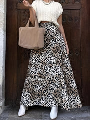  Skirt Women's Plus Tie Dye & Leopard Print High Rise Maxi A line