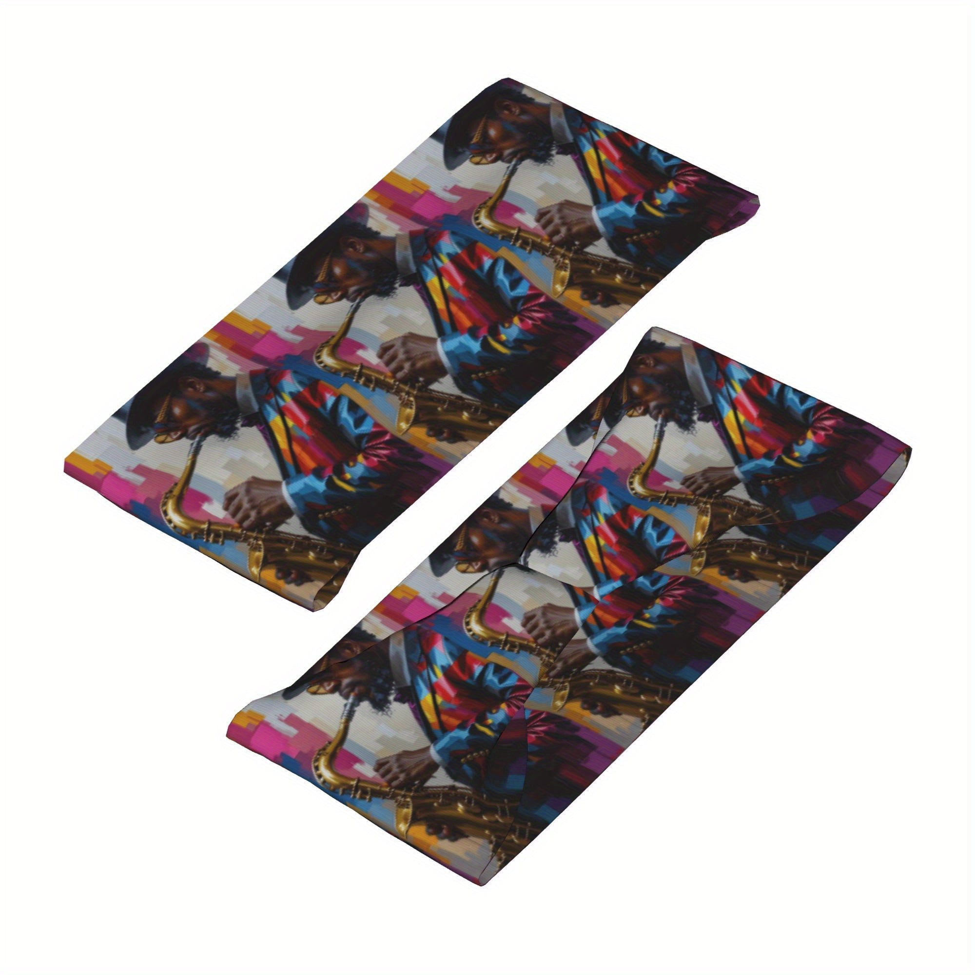 Jazz Inspired Unisex Headband Sweat Wicking Stretchy Polyester