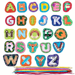 Alphabet Beading Game for Kids' Fine Motor Skills