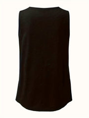  Solid Ruched Round Neck Tunic Vest Top