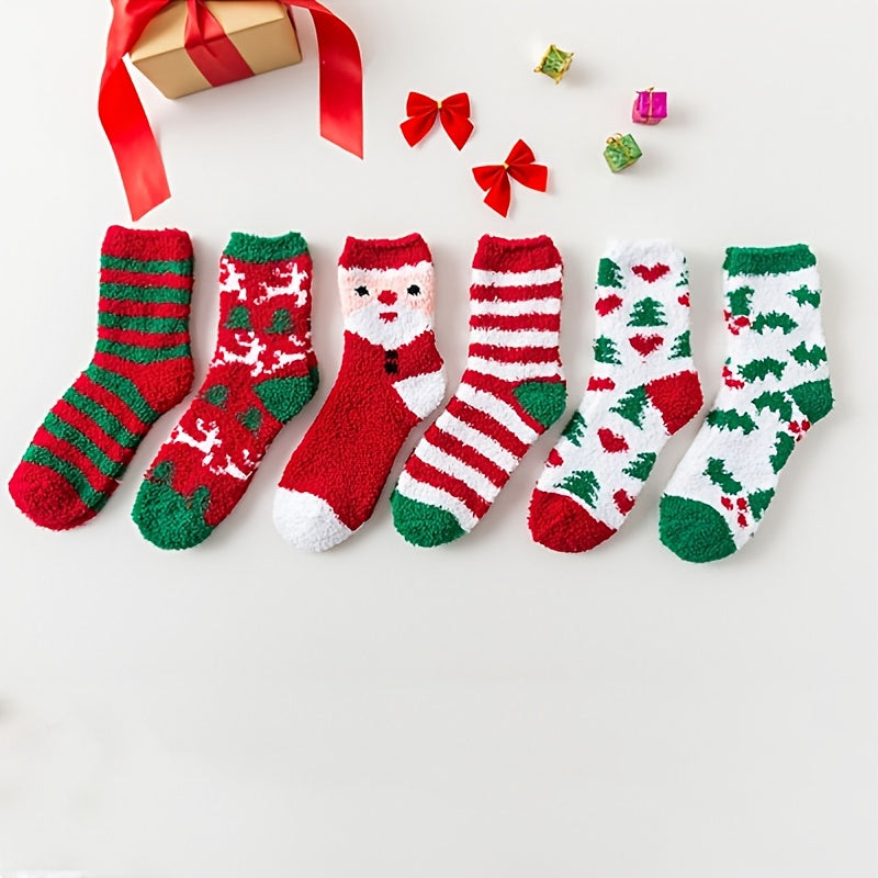 3 Pairs Women's Fuzzy Socks Winter Warm Cozy Soft Fluffy Cartoon Monster Socks