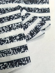  Striped Print Tie Waist Trousers